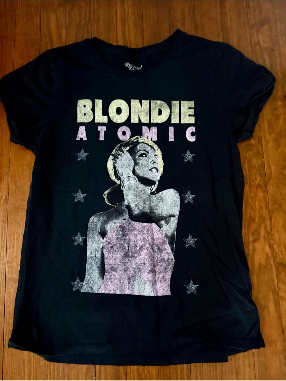 Karma Black Blondie Atomic Graphic Tee with Cream & Pink Print